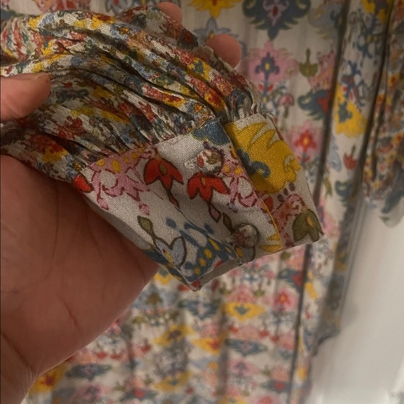 Anthropologie Multicolor Floral Long Blouse - Picture 9 of 11